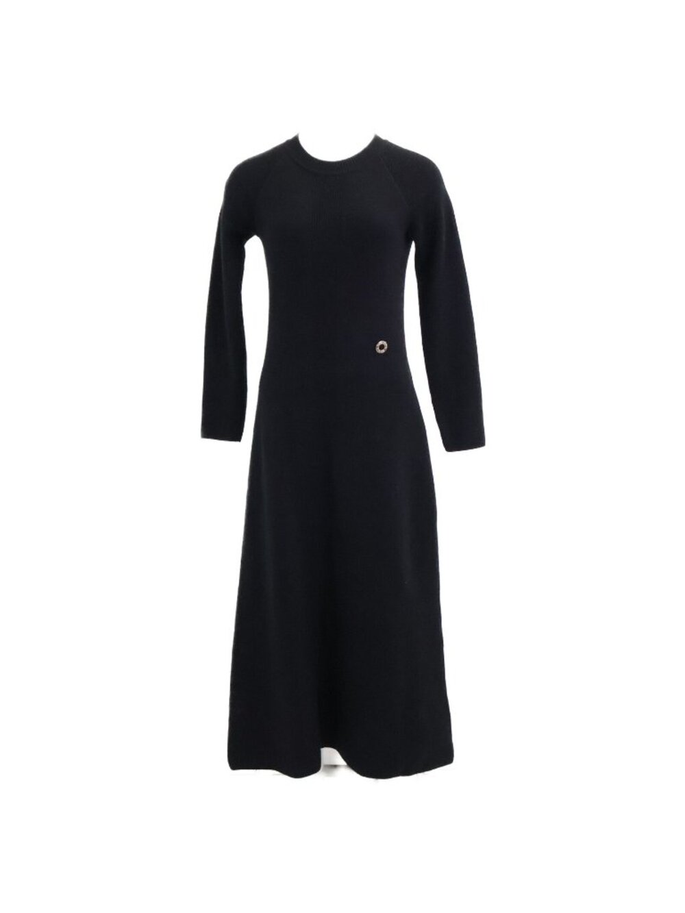 Hermes Cashmere 100 Sellier Charm Long Sleeve Knit Dress 34